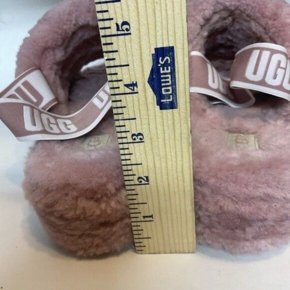 UGG Fluff Yeah Slide Slippers Soft Pink Sheepskin Sandals Women Size 10 109511 - Picture 4 of 12